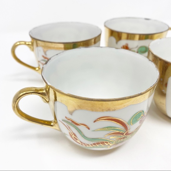 *SOLD* VINTAGE CHINESE DRAGON & PHOENIX GOLD TEAPOT SET - Picture 9 of 15